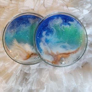 Resin ocean art coasters